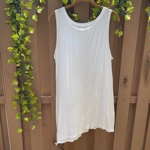 LOGO by Lori Goldstein scoop neck layering  tank w/asymmetrical hem